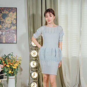 ISSEY MIYAKE Assemblage Short Sleeve Dress IM31-KT780-11 Light pink JP2 US S/M